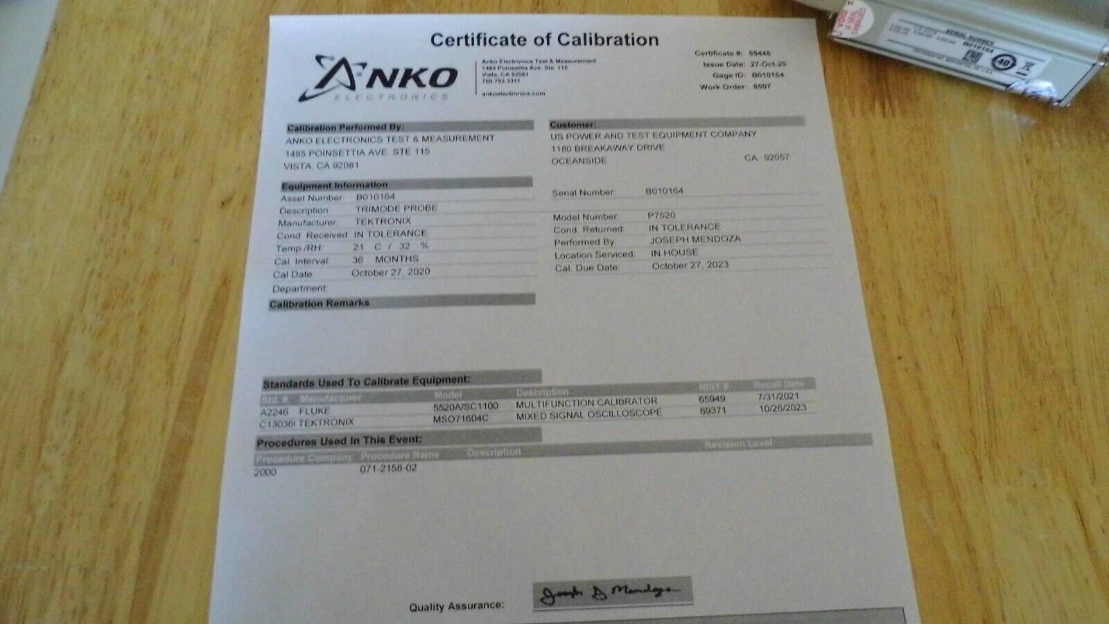 Tektronix P7520 20GHz Trimode Differential Probe No Acc. w/NIST cal, 5 in stock Tektronix P7520 20GHz Trimode Differential Probe No Acc. w/NIST cal, 5 in stock